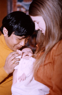Trungpa with Diana and Son